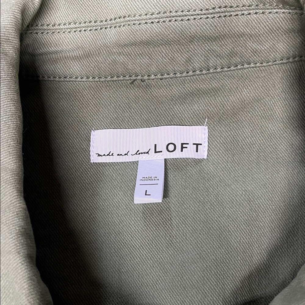 Loft Women's Green Utility Jacket Large - image 8